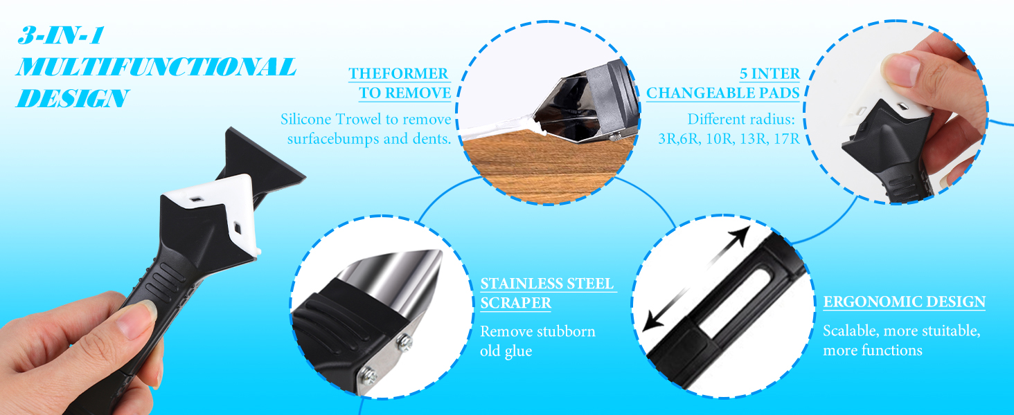 Silicone Caulking Tools, Sealant Finishing Tool Grout Scraper,Sealant Silicone Finishing Tools