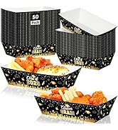 50 Pcs 2026 Graduation Decorations, Grad Serving Trays, 2 Styles Congrats Grad Class of 2026 Blac...