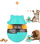 Cdycam Cat Interactive Toy, Kitty Shape Tumble Food Dispensing Ball, Pet Treat Feeder Leaking Dis...