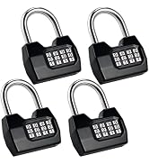 Locilot 4 Pack Combination Lock, 4-Digit Fashion Combo Lock, Combination Padlock Waterproof Outdo...
