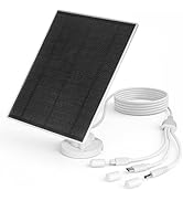 LIYVZ 5W Solar Panel for Security Camera 5V with Battery 8000mAh, 3-in-1 DC 3.5 * 1.35mm &amp; Micro ...