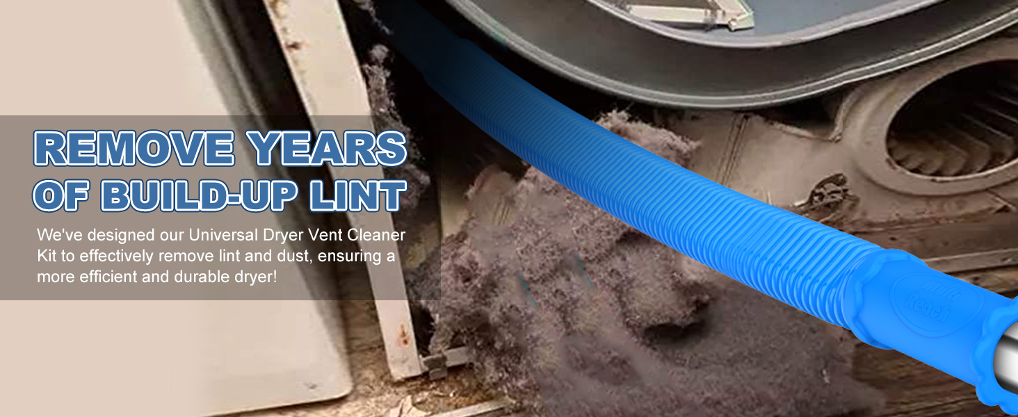 dryer vent cleaner kit with Stretch Universal Connector