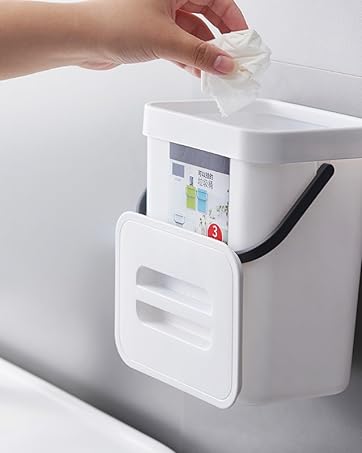 Small Trash Can with Lid Mini Kitchen Hanging Trash Can Tightly Sealed Odor Free