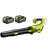 Adedad Cordless Leaf Blower 580CFM Stepless Variable Speed Battery Powered Leaf Blower with 2×4.0...