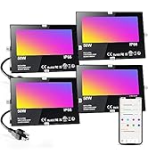 ChangM LED Flood Light Outdoor 500W Equivalent,Bluetooth RGB Flood Lights with APP Control, DIY S...