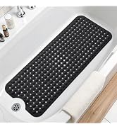 Arotive Bath Tub and Shower Mats, Extra Long Non-Slip 39 x 15 Inch Bath Mat with Drain Holes and ...
