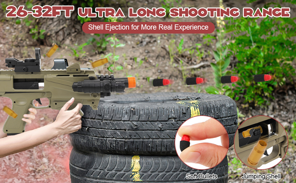 Two Modes Soft Bullet Toy Gun Shell Ejecting