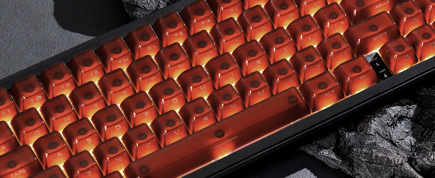 Keycaps Jelly Ceramic Keycaps Style, Clear Keycaps, Transparent Side Printed Keycaps