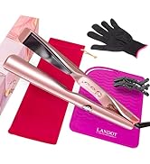 LANDOT 2-in-1 Hair Straightener and Curling Iron: Twist Flat Iron Curler for Curl Wave Straighten...