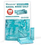 MAOEVER 100 Saline Packets, Neti Pot Salt Packets, Individually Wrapped Saline Packets for Neti P...