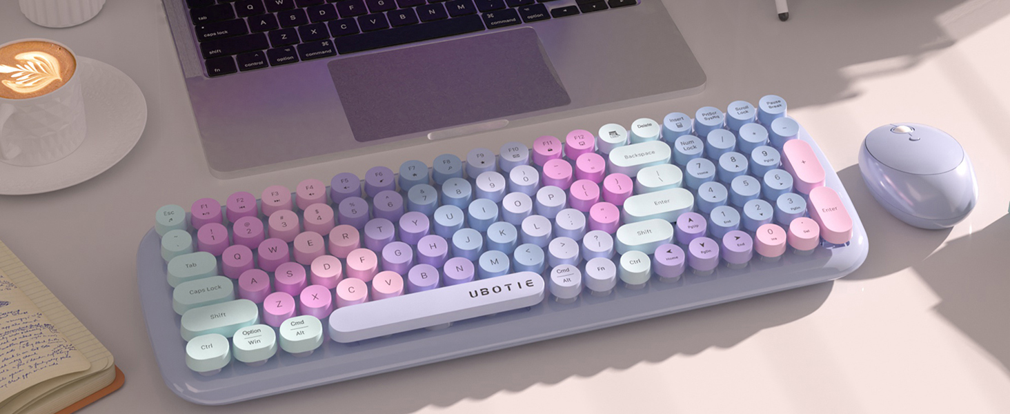 colorful wireless keyboard and mouse