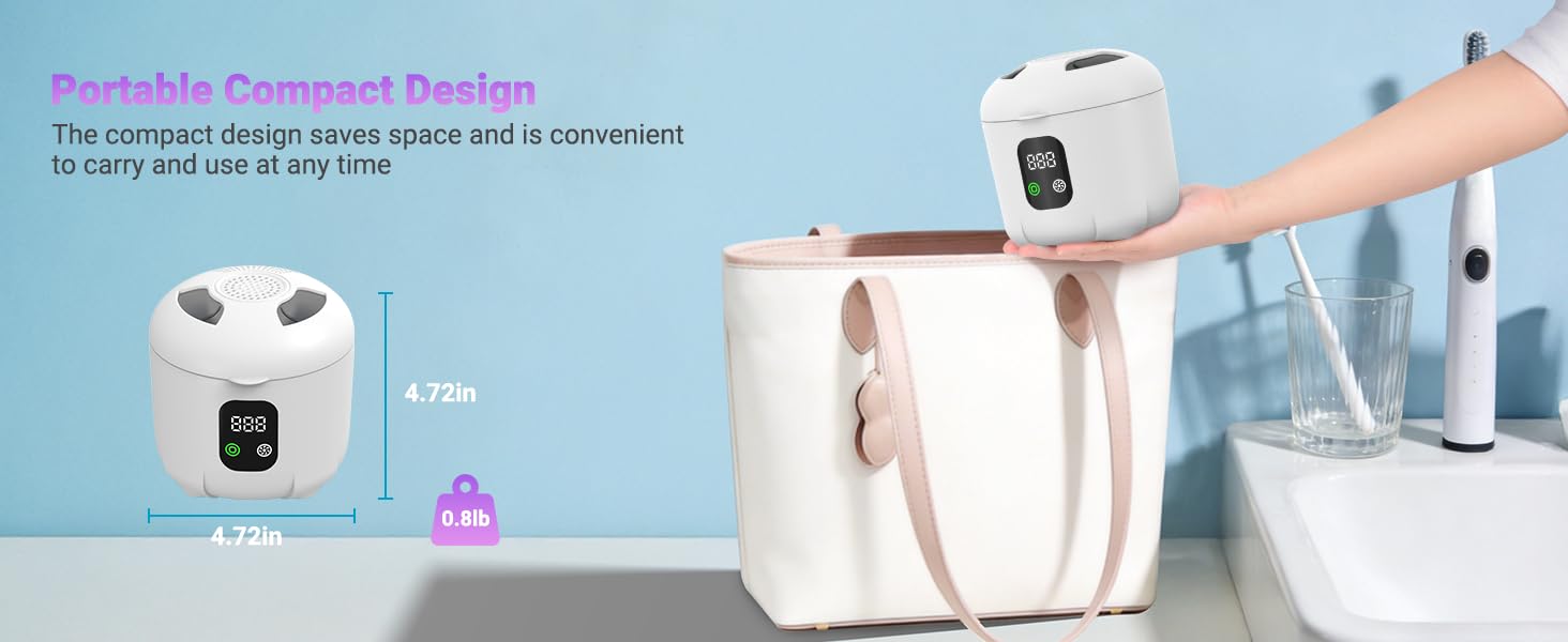 Denture Cleaner Machine with 4 Modes for Mouth Guards, Jewelry, Rings, etc (White)