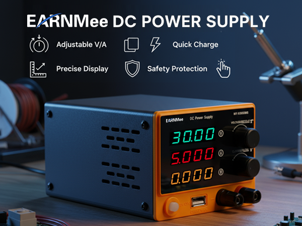 30V 5A Adjustable DC Regulated Lab Bench Power Supply