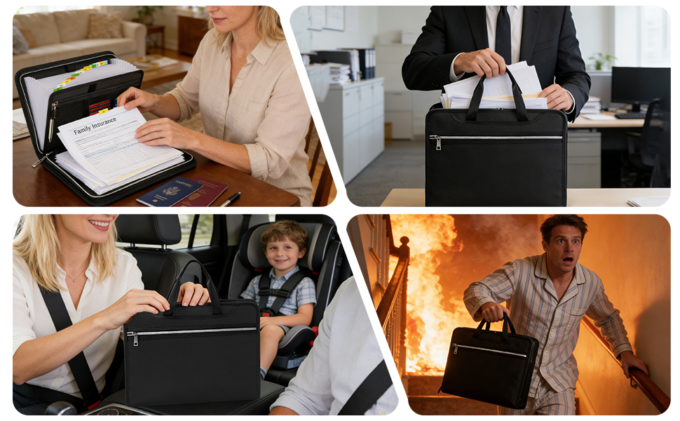 KLanven Fireproof Important Document Organizer Folio Folder