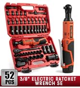 LLNDEI Cordless Electric Ratchet Wrench Set with Socket Set, 3/8&amp;#34; Ratchet