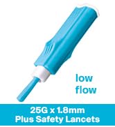 MediVena ONE-CARE Plus Safety Lancets, Contact-Activated, 25G x 1.8mm, 100/bx, Sterile, Single-Us...