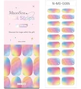 MelodySusie Semi Cured Gel Nail Strips (Rainbow Ombre)- Works with Nail lamp, Salon-Quality, Long...