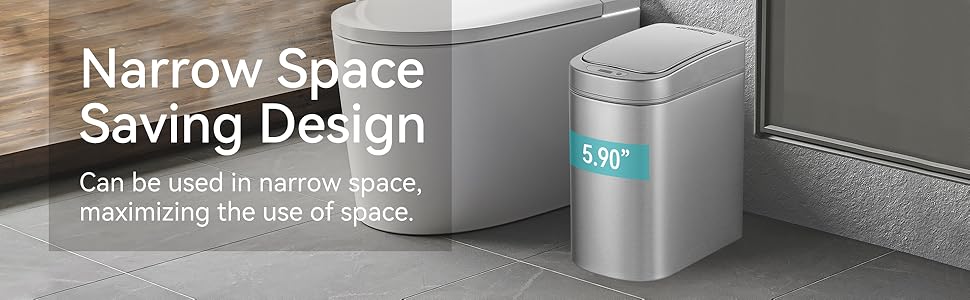 ninestars bathroom trash can narrow space saving design best for bathroom