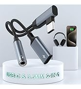 MTAKYI iPhone 15 Headphone Adapter, 2 in 1 USB C to 3.5mm Headphone and Charger Adapter HiFi DAC ...