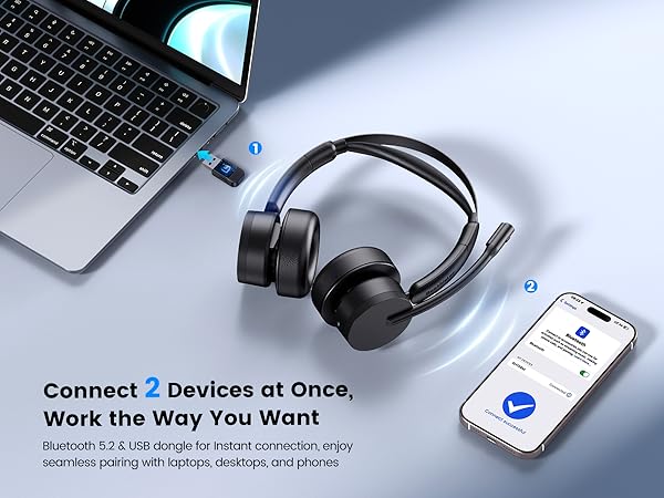 wireless headset with mic