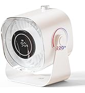 CARONSORT Small Desk Fan with Battery Operated,12H Time,Quiet,Digital Display,Rechargeable 5000mA...