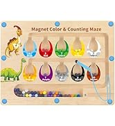 HONGID Dinosaur Toys,Magnetic Color and Number Maze, Montessori Toys for 2 3 4 5 Year Old,Learnin...