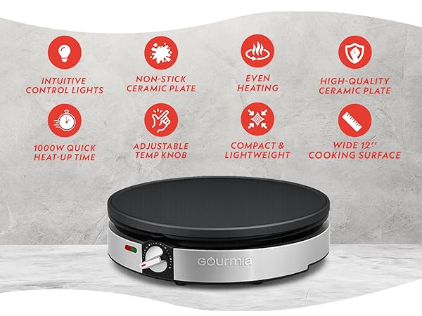 gourmia 12 inch crepe maker