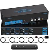 4K144Hz HDMI + 2 Displayport KVM Switch 3 Monitors 3 Computers 8K USB 3.0 KVM Switches Triple Mon...