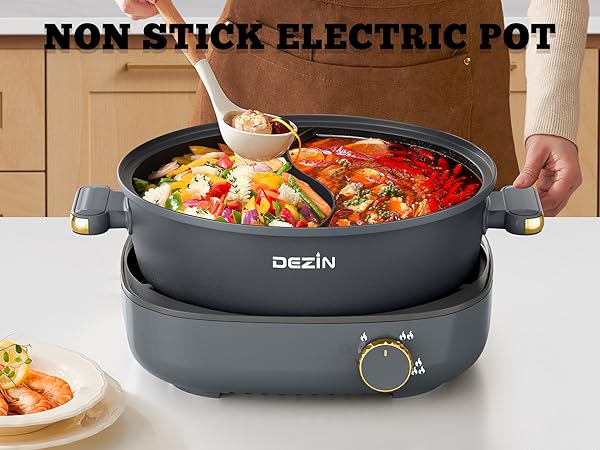 Dezin Hot Pot Electric with Divider