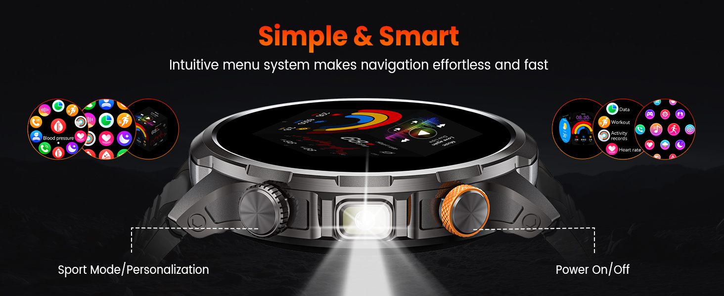 Military Smart Watches for Men Fitness Tracker Watch
