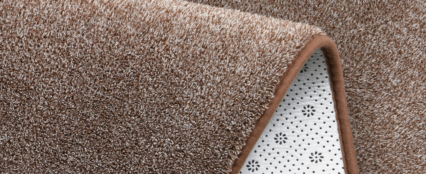 brown fluffy non-slip rug