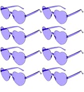 PLULON Heart Sunglasses for Women 5/12/25 Pcs, Heart Glasses Valentine Day Rimless Shaped Candy C...