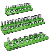 OEMTOOLS 22485 3 Piece SAE Magnetic Socket Organizers, Socket Organizers for Toolboxes, Socket Or...