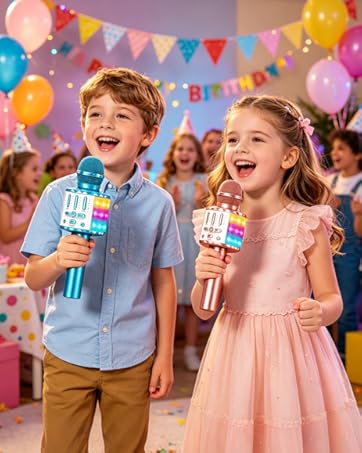Portable Singing Mic for Girls Boys Birthday Gift