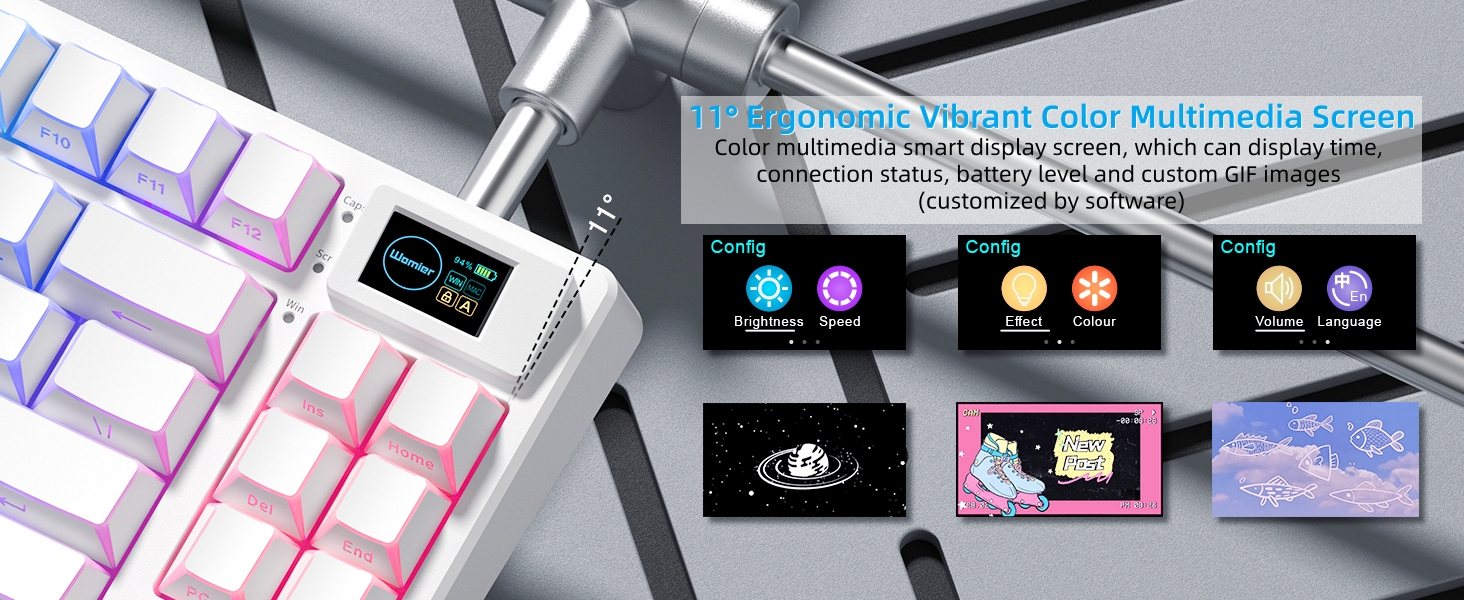 75% Wireless Mechanical Keyboard RGB Custom Creamy Keyboard gaming