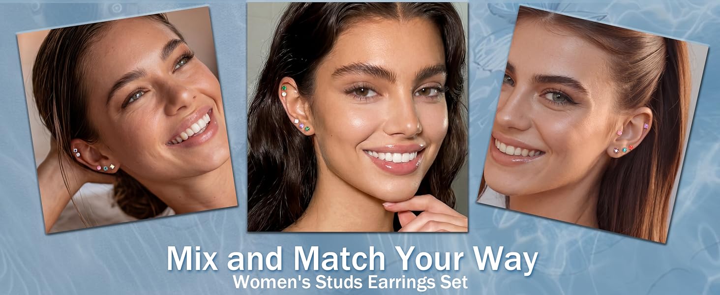 Hypoallergenic Surgical Steel Earrings - Flat Back Stud Earrings for Women