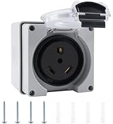 Newdeli 30 Amp Rv Power Outlet Box NEMA TT-30R Rv Electrical Outlet Receptacle Panel 125Volt Wate...