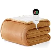 Homemate Heated Blanket Electric Throw - 50"x60" Heating Blanket Throw 1/2/4/6/8 Hours Auto-Off 1...