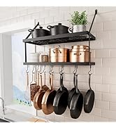 KES Pot Rack Wall Mounted, Pots and Pans Hanging 2 Tier 30-Inch for Kitchen Hanging Pan Rack Orga...
