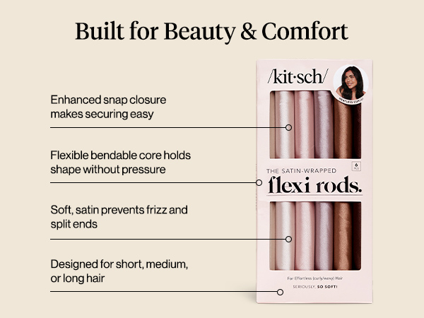 Kitsch Satin Heatless Hair Curlers – No Heat Hair Curlers to Sleep In for Overnight Curls