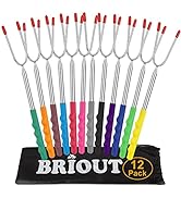 Briout Marshmallow Roasting Sticks 12 Colors Extra Long 45'' Stainless Telescoping Hot Dog Smores...