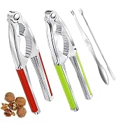Nut Cracker, 2-Pack Stainless Steel Nutcracker with Non-Slip Handle, for Walnuts, Pecans, Hazelnu...