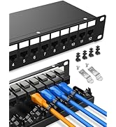 Enmane 12-Port CAT6 Keystone Patch Panel for Rackmount 1U10inch Network Patch Panel with Smart Ca...