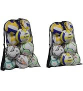Rudmox Heavy Duty Mesh Ball Bag, Drawstring Sport Equipment Storage Bag for Basketball, Soccer, S...