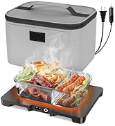 DDHTSAL Electric Lunch Box Food Heater - 12V/24V/110V 3-in-1 Portable Oven Car Food Warmer, Mini ...