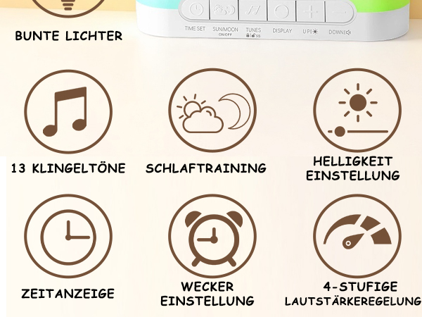 alarm clock with sound machine