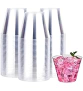 RACETOP 9 oz 200 packs Clear Disposable Plastic Cups, Durable Plastic Cups Tumblers, Perfect for ...