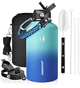 One Gallon Insulated Water Bottle, Triple Wall 128 oz Stainless Steel Wide Mouth Water Bottles (C...