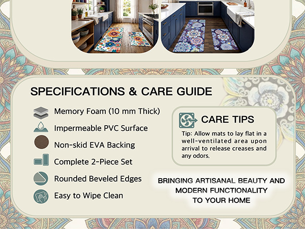Specifications &amp; Care guide