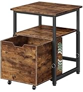 CHOEZON Mini Fridge Stand with Storage, Height-Adjustable Square End Table with Large Pull-Out Dr...